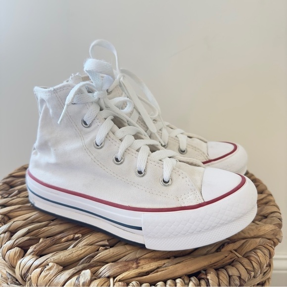 Converse Chuck Taylor All Star Hi Lift Sneaker - Little Kid - White Size 1 - Picture 3 of 12
